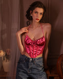 French style silky vest tube top underwear pure desire to wear outside fishbone inner camisole