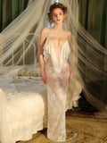 Deep V Nightgown, Lingerie Set, Sheer Slip, Loungewear, Pajama, Wedding Gift, Bridal Lingerie