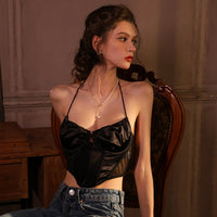 French style silky vest tube top underwear pure desire to wear outside fishbone inner camisole