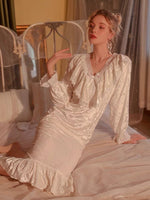 Elegant Velvet Nightgown, Robe Loungewear, Sexy Lingerie, Soft Nightgown, Christmas Gift, Thanksgiving Gift