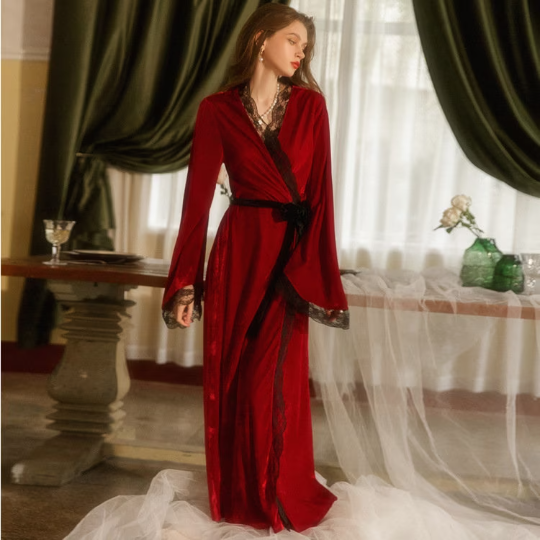 Magnificent Velvet Robe, Cozy Lingerie, Velvet Lingerie, Velvet Robe ...