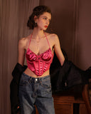 French style silky vest tube top underwear pure desire to wear outside fishbone inner camisole