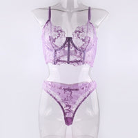 Floral Sheer Cup Lingerie Set