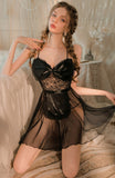 Sweetheart Sheer Bow Lace Lingerie, Lace Nightie
