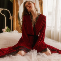 Magnificent Velvet Robe, Cozy Lingerie, Velvet Lingerie, Velvet Robe, Long Nightgown, Lace Lingerie, Lingerie Set, Wedding Gift