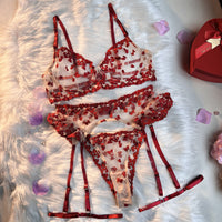 Floral Sheer Cup Lingerie Set