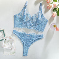 Floral Sheer Cup Lingerie Set