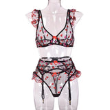 Floral Sheer Cup Lingerie Set