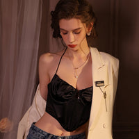 French style silky vest tube top underwear pure desire to wear outside fishbone inner camisole