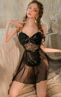 Sweetheart Sheer Bow Lace Lingerie, Lace Nightie
