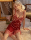 Sweetheart Velvet Nightgown, Sexy Lingerie
