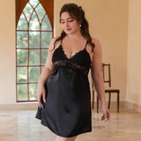 Plus Size Lace Nightie, Plus Size Dress, Plus Size Satin Lingerie Set, Plus Size Lingerie, Curvy Slip