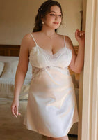 Plus Size Lace Nightie, Plus Size Dress, Plus Size Satin Lingerie Set, Plus Size Lingerie, Curvy Slip