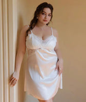 Plus Size Lace Nightie, Plus Size Dress, Plus Size Satin Lingerie Set, Plus Size Lingerie, Curvy Slip