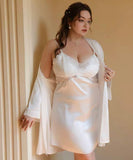 Plus Size Lace Nightie, Plus Size Dress, Plus Size Satin Lingerie Set, Plus Size Lingerie, Curvy Slip