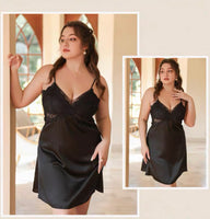 Plus Size Lace Nightie, Plus Size Dress, Plus Size Satin Lingerie Set, Plus Size Lingerie, Curvy Slip