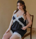 Plus Size Lace Nightie, Plus Size Dress, Plus Size Satin Lingerie Set, Plus Size Lingerie, Curvy Slip