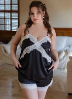 Plus Size Lace Nightie, Plus Size Dress, Plus Size Satin Lingerie Set, Plus Size Lingerie, Curvy Slip