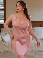 Plus Size Lace Nightie, Plus Size Dress, Plus Size Satin Lingerie Set, Plus Size Lingerie, Curvy Slip