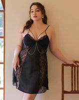 Plus Size Lace Nightie, Plus Size Dress, Plus Size Satin Lingerie Set, Plus Size Lingerie, Curvy Slip