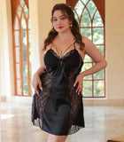 Plus Size Lace Nightie, Plus Size Dress, Plus Size Satin Lingerie Set, Plus Size Lingerie, Curvy Slip