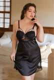 Plus Size Lace Nightie, Plus Size Dress, Plus Size Satin Lingerie Set, Plus Size Lingerie, Curvy Slip