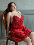 Plus Size Velvet Nightie, Plus Size Dress, Plus Size Velvet Lingerie Set, Plus Size Lingerie, Curvy Slip