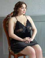 Plus Size Velvet Nightie, Plus Size Dress, Plus Size Velvet Lingerie Set, Plus Size Lingerie, Curvy Slip