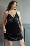 Plus Size Velvet Nightie, Plus Size Dress, Plus Size Velvet Lingerie Set, Plus Size Lingerie, Curvy Slip