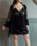 Plus Size Velvet Nightie, Plus Size Dress, Plus Size Velvet Lingerie Set, Plus Size Lingerie, Curvy Slip