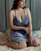 Plus Size Velvet Nightie, Plus Size Dress, Plus Size Velvet Lingerie Set, Plus Size Lingerie, Curvy Slip