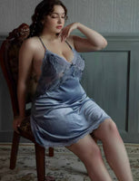 Plus Size Velvet Nightie, Plus Size Dress, Plus Size Velvet Lingerie Set, Plus Size Lingerie, Curvy Slip