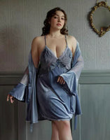 Plus Size Velvet Nightie, Plus Size Dress, Plus Size Velvet Lingerie Set, Plus Size Lingerie, Curvy Slip