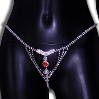 Zinc Alloy Rhinestone Panties, Lingerie Set, Body Chain for Women, Body Decoration