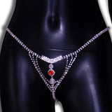 Zinc Alloy Rhinestone Panties, Lingerie Set, Body Chain for Women, Body Decoration