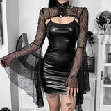 Halloween PU Dress, Outfit, Punk Rock Style, Nightclub PU Leather Lingerie, PU Dress, Lecturer Professional Uniform, Cosplay