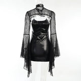 Halloween PU Dress, Outfit, Punk Rock Style, Nightclub PU Leather Lingerie, PU Dress, Lecturer Professional Uniform, Cosplay