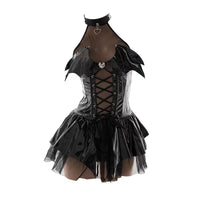 Halloween PU Dress, Halloween Lingerie, Outfit, Punk Rock Style, Nightclub PU Leather Lingerie, PU Dress, Uniform, Cosplay