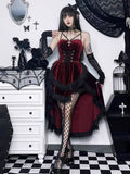 Halloween Dress, Halloween Lingerie, Outfit, Punk Rock Style, Velvet Long Dress, Uniform, Cosplay