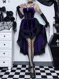 Halloween Dress, Halloween Lingerie, Outfit, Punk Rock Style, Velvet Long Dress, Uniform, Cosplay