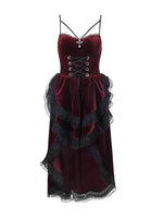 Halloween Dress, Halloween Lingerie, Outfit, Punk Rock Style, Velvet Long Dress, Uniform, Cosplay