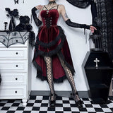 Halloween Dress, Halloween Lingerie, Outfit, Punk Rock Style, Velvet Long Dress, Uniform, Cosplay