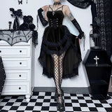 Halloween Dress, Halloween Lingerie, Outfit, Punk Rock Style, Velvet Long Dress, Uniform, Cosplay