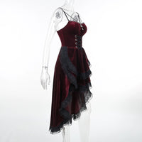 Halloween Dress, Halloween Lingerie, Outfit, Punk Rock Style, Velvet Long Dress, Uniform, Cosplay