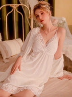 Elegant Velvet Nightgown Set, Velvet Lingerie, Velvet Robe, Velvet Pajama, Negligee, Sleepwear, Lace Lingerie, Lingerie Set,Wedding Gift