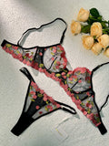 Floral Sheer Cup Lingerie Set