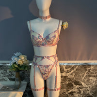 Floral Sheer Cup Lingerie Set