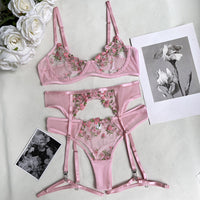 Floral Sheer Cup Lingerie Set