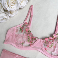 Floral Sheer Cup Lingerie Set