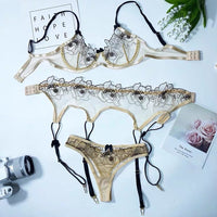 Floral Sheer Cup Lingerie Set